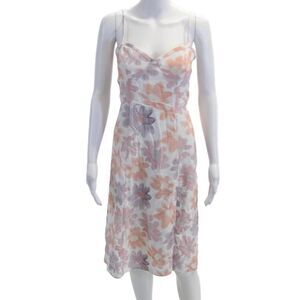 Sunday Best Womens Floral Sweetheart Neckline Colorblock Side Slit Dress Size S